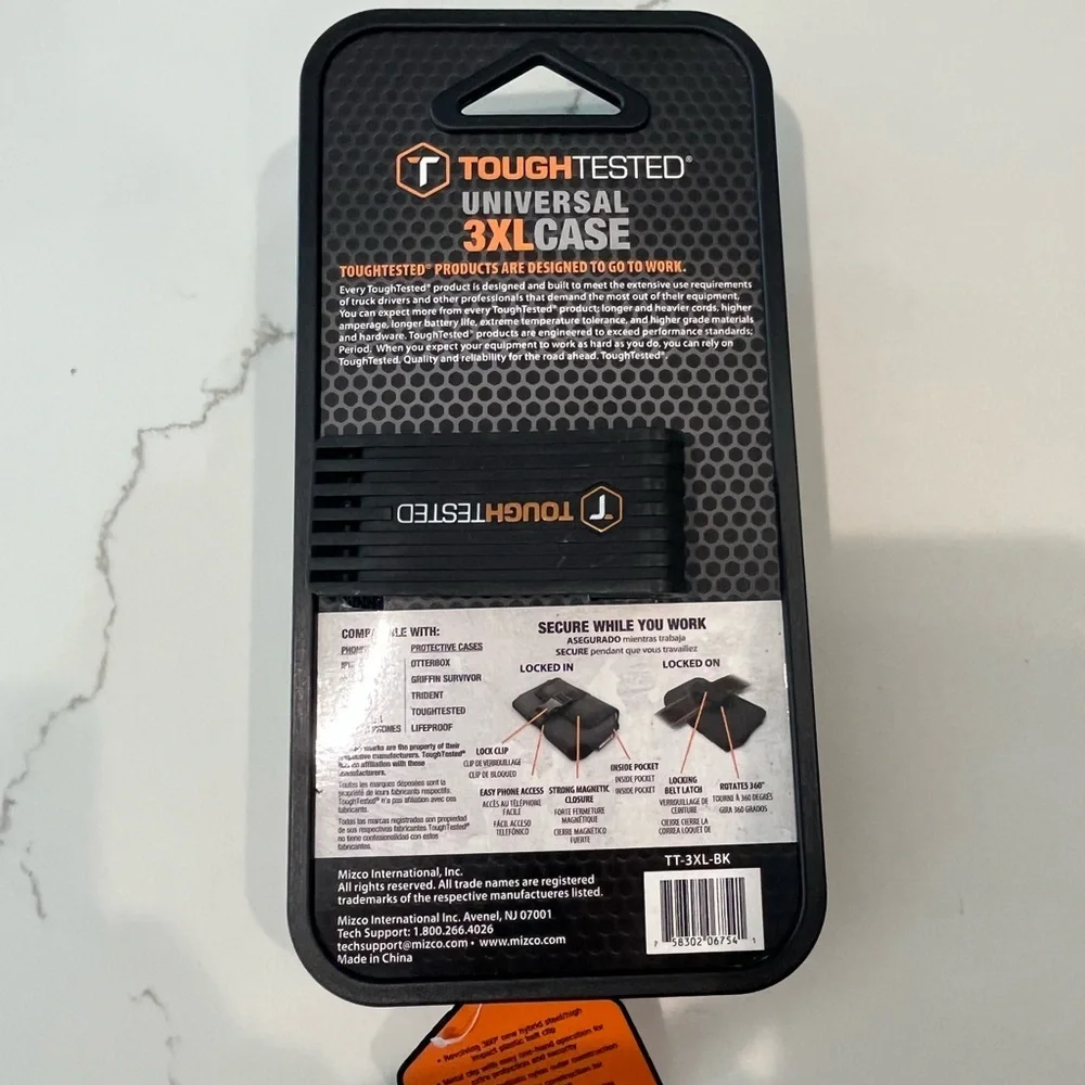Black Universal Nylon Belt Phone Holster with Clip